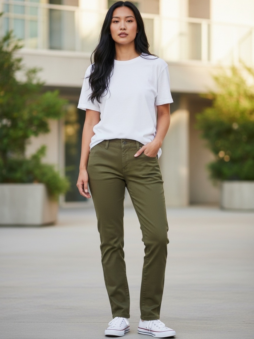 Banana Republic Olive Straight-Leg Jeans